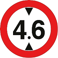 תמרור 416 - אסורה הכניסה לרכב שגבהו כולל המטען עולה על מספר המטרים הרשום בתמרור