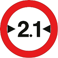 תמרור 417 - אסורה הכניסה לרכב שרחבו כולל המטען עולה על מספר המטרים הרשום בתמרור
